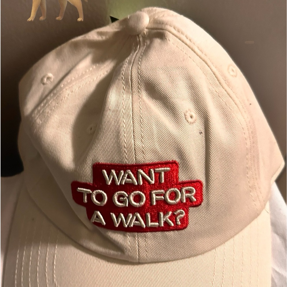 Dog Parent Cap (Cream with Red Embroidery)